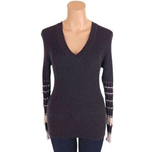 M by Missoni Ribbed Knit Long Sleeve Sweater 46 US 10 Womens Gray Multi $950